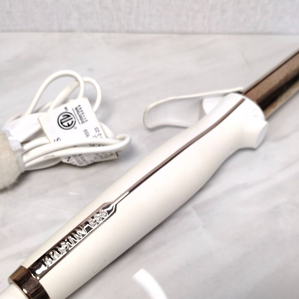 Kristin Ess Curling Iron White Gold Barrel with Swivel Cord- Flawless Testing
